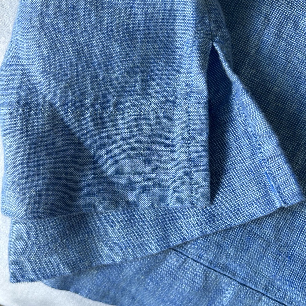 Lilly Pulitzer Mialeigh BLUE Linen Blouse, Size 6 - Picture 13 of 16